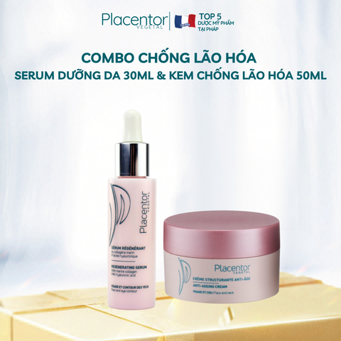  Combo chống lão hóa, giảm nếp nhăn, da sáng mịn màng Placentor Vegetal 