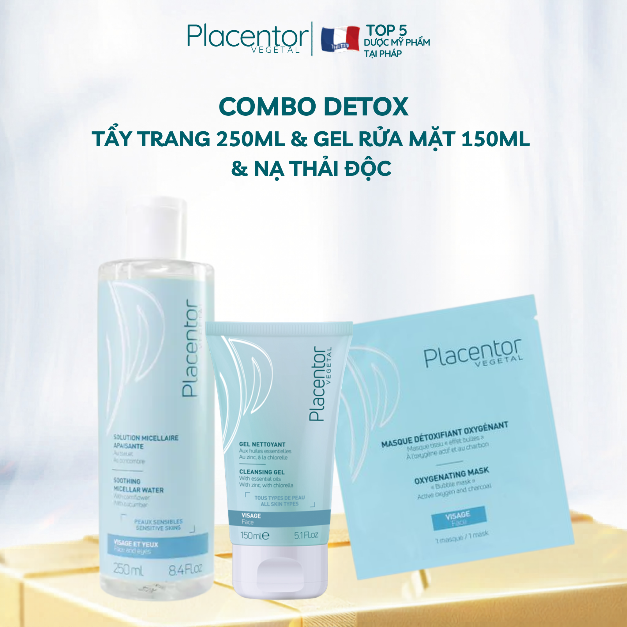 Combo làm sạch sâu, thải độc da Placentor Vegetal