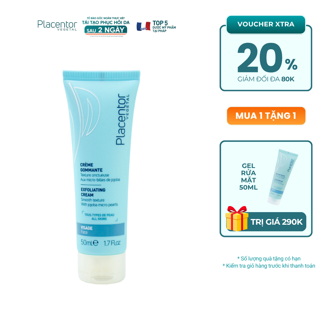Kem Tẩy Tế Bào Chết Từ Thực Vật Placentor Exfoliating Cream