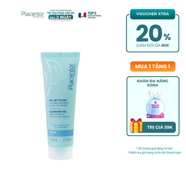 Gel Rửa Mặt Sạch Sâu Từ Thực Vật Placentor Cleansing Gel Face 50ML