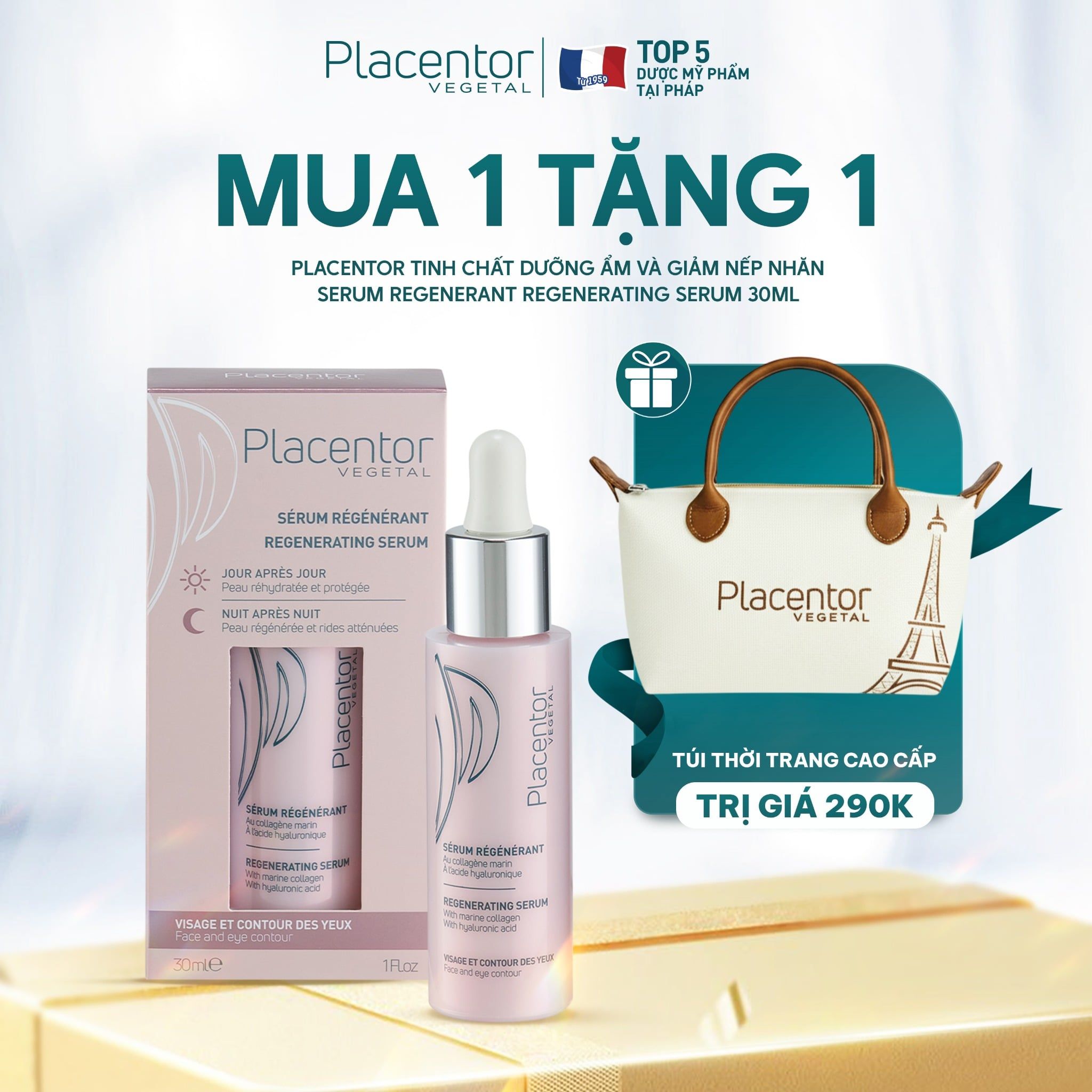 Tinh Chất Dưỡng Ẩm Và Giảm Nếp Nhăn Placentor Vegetal Serum Regenerant Regenerating Serum