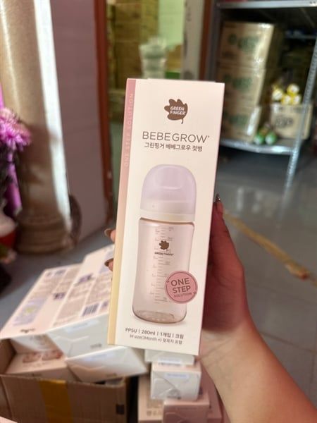 Bình sữa Bebegrow Green Finger họa tiết hoa mộc lan 280ml