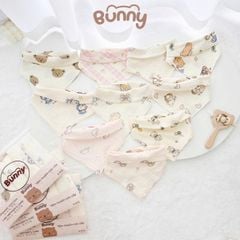 Set 5 yếm Muslin cao cấp Bunny