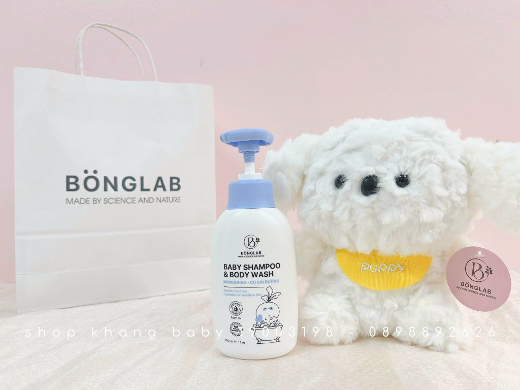 Sữa tắm gội toàn thân Baby Shampoo &Body Wash Củ Cải Đường Bonglab