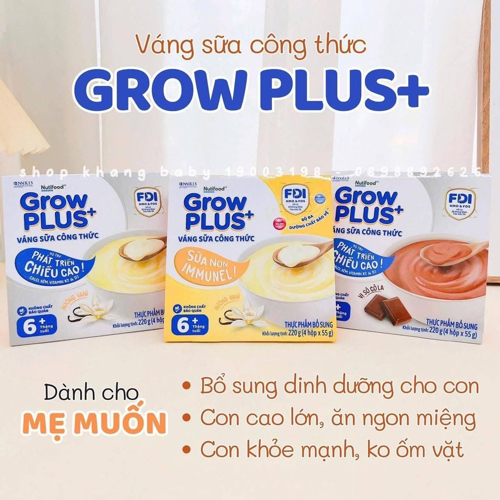 Váng sữa Nutifood GrowPLUS 6M+