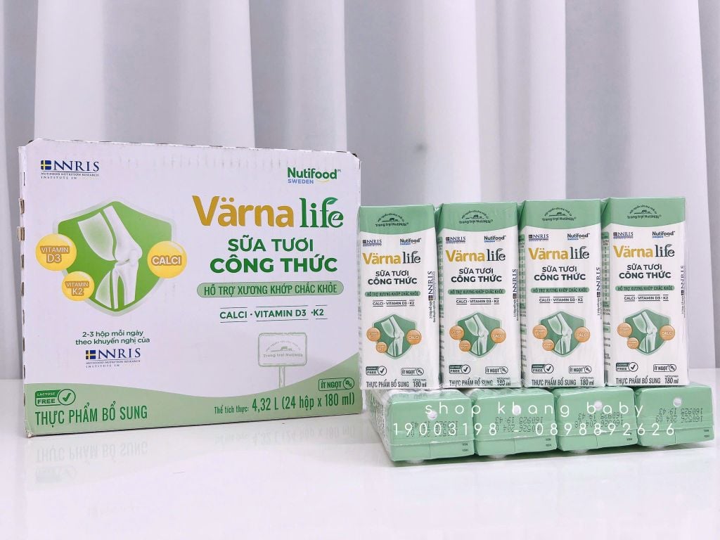 Sữa Varna Life Canxi xanh 180ml