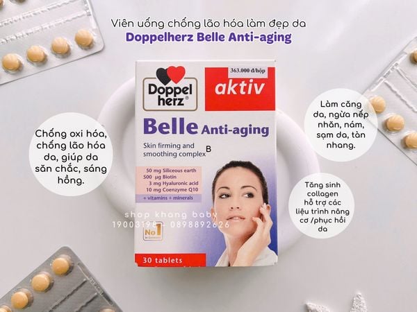 Viên Uống chống lão hóa làm đẹp da Belle Anti-aging Doppelherz Aktiv của Đức