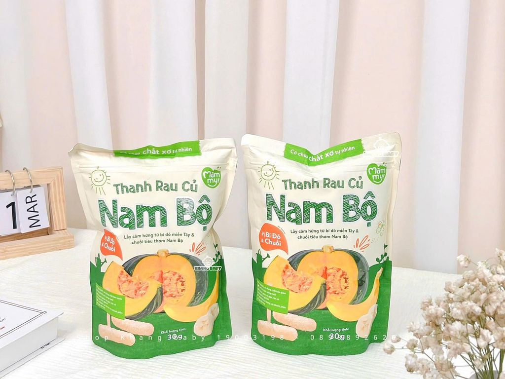 Bánh ăn dặm dạng Thanh Rau Củ Mămmy 6M+
