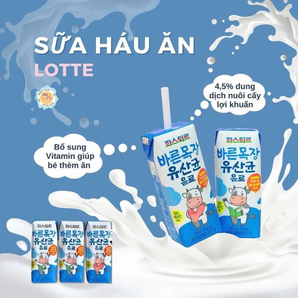 Sữa háu ăn Lotte Hàn Quốc Thùng 24 hộp 125ml