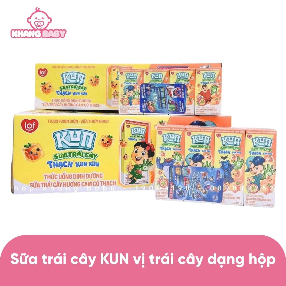 Sữa trái cây KUN vị trái cây dạng hộp