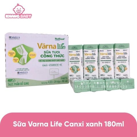Sữa Varna Life Canxi xanh 180ml