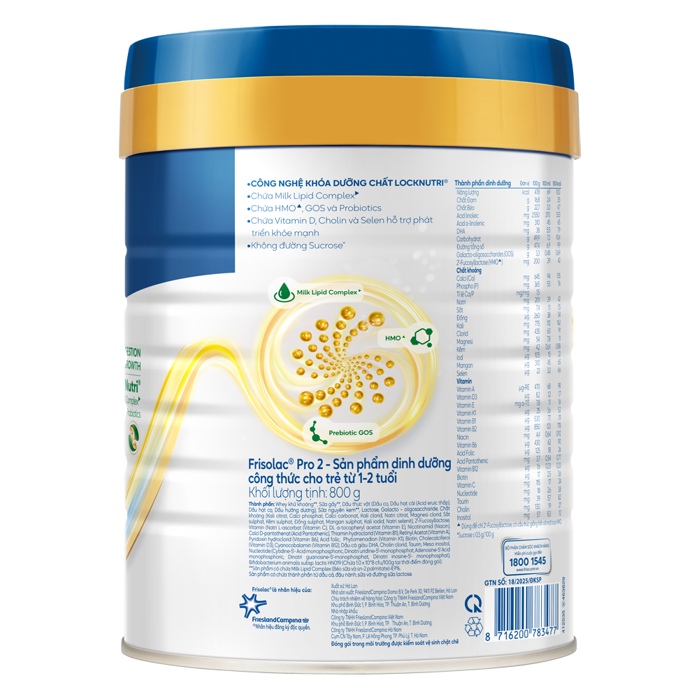 Sữa Frisolac Gold PRO 800g mẫu mới