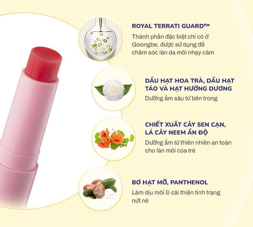 Son Dưỡng Môi Cho Bé Goongbe Kids Lip Balm 3y+
