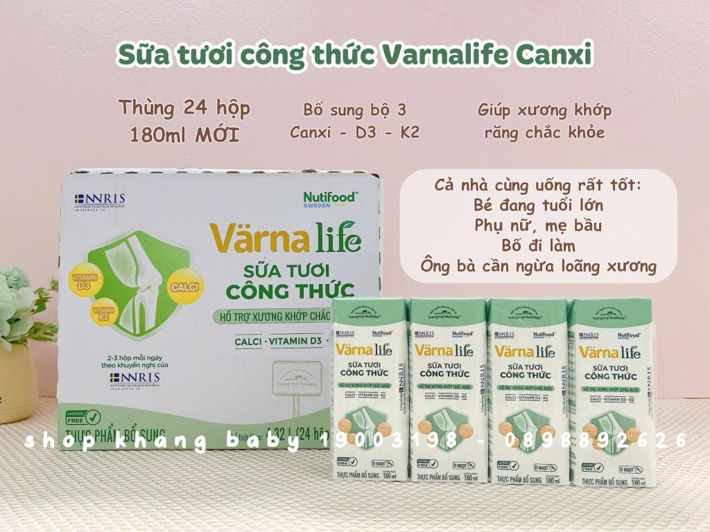 Sữa tươi công thức Varna Life lốc 6 hộp