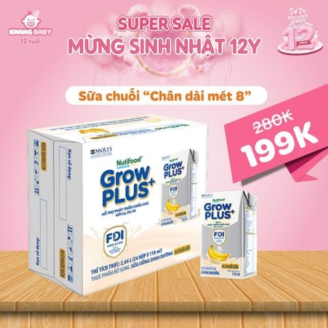 Sữa GrowPLUS+ Dinh dưỡng tăng chiều cao VỊ CHUỐI SỮA
