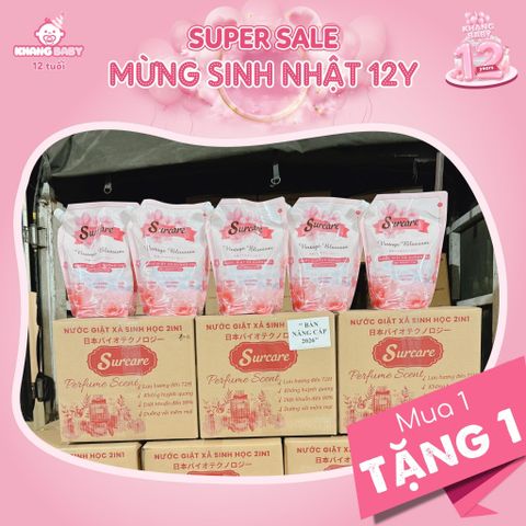 Nước giặt Surcare thùng 6 gói 2L