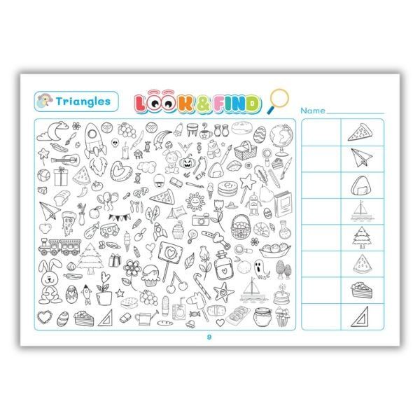 Sách Look and Find Cho Bé – SHAPE/NUMBER Và SHAPE/ COLOR Tìm Hình và Tô Màu Thông Minh Phát Triển IQ EQ  - Bộ 2 Cuốn – ABBOOKS