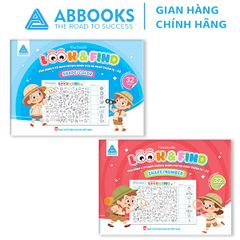 Sách Look and Find Cho Bé – SHAPE/NUMBER Và SHAPE/ COLOR Tìm Hình và Tô Màu Thông Minh Phát Triển IQ EQ  - Bộ 2 Cuốn – ABBOOKS
