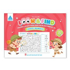 Sách Look and Find Cho Bé – SHAPE/NUMBER Và SHAPE/ COLOR Tìm Hình và Tô Màu Thông Minh Phát Triển IQ EQ  - Bộ 2 Cuốn – ABBOOKS