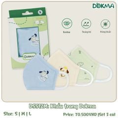 Khẩu trang bé trai Dokma DS512 size M (Set 3 chiếc) (Hộp)