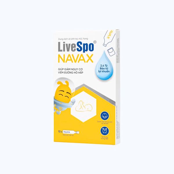Dung dịch vệ sinh tai mũi họng LiveSpo Navax Cho Trẻ sơ sinh & Trẻ Em (Hộp 10 ống x 4ml)