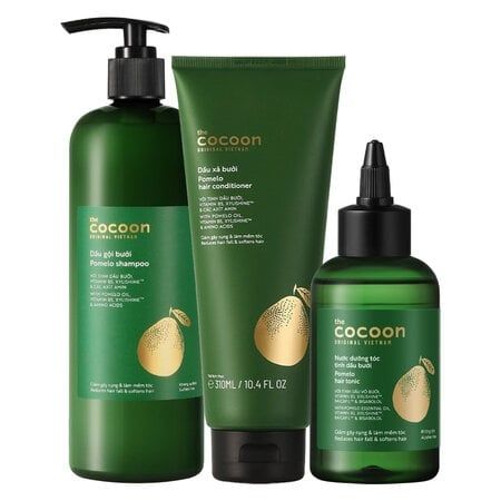 Combo dầu gội, dầu xả và tinh chất bưởi kích thích mọc tóc Cocoon