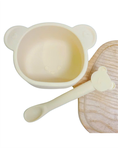 Q - Kidsmix Bộ bát thìa ăn dặm hình gấu