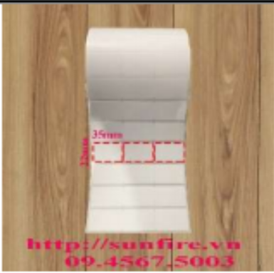 VT Cuộn giấy in decal 3 tem 35*22mm*10mm