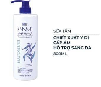 Q - Tobu Sữa Tắm Hatomugi Dưỡng Ẩm Chiết Xuất Ý Dĩ 800ml (Chai)