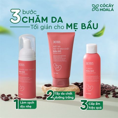 Bộ combo skincare đậu đỏ Cỏ cây hoa lá