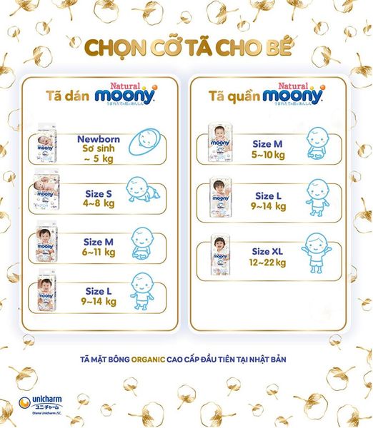 Tã Bỉm Moony Natural Trắng Dịu Nhẹ