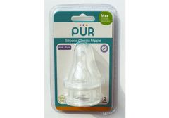 Núm ti silicone bình cổ thường thân thon Feeding Pur