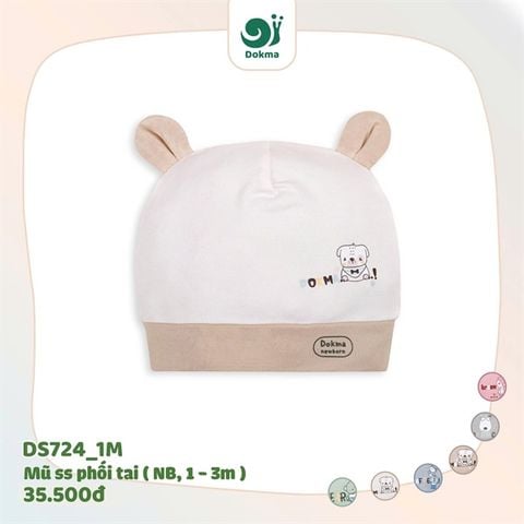 Mũ sơ sinh phối tai Dokma DS724 size NB