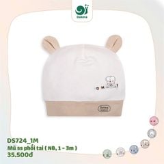 Mũ sơ sinh phối tai Dokma DS724 size NB