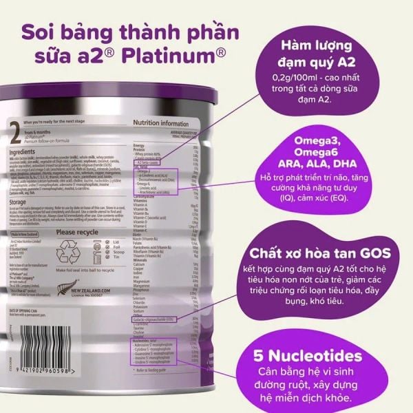 Sữa bột A2 Platinum Newzealand