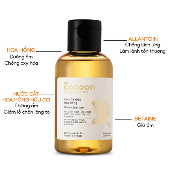 Gel rửa mặt hoa hồng Cocoon