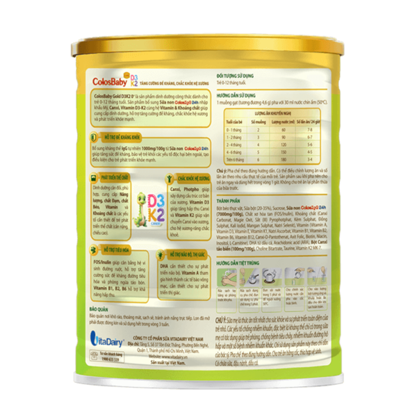 Sữa Colosbaby Gold D3K2 (Lon 800g)