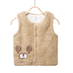 Áo Gile lông cừu cài giữa Dokma