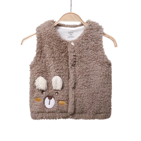 Áo Gile lông cừu cài giữa Dokma