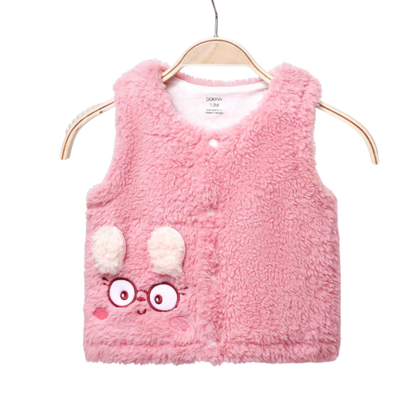 Áo Gile lông cừu cài giữa Dokma