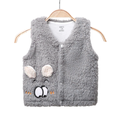 Áo Gile lông cừu cài giữa Dokma