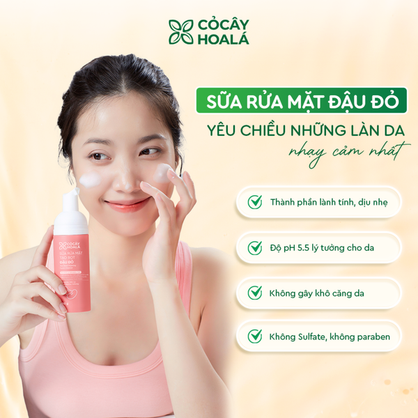 Sữa rửa mặt đậu đỏ Cỏ cây hoa lá 150ml