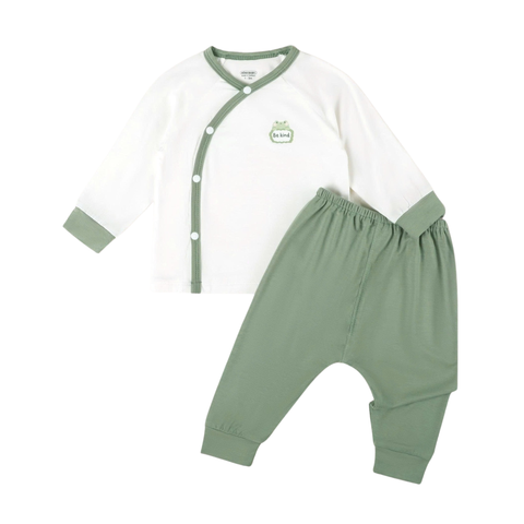 Bộ dài tay cài lệch rayon Minh Baby