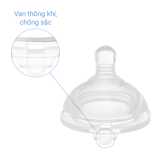 Núm ti bình sữa Pur Milk Safe cổ rộng