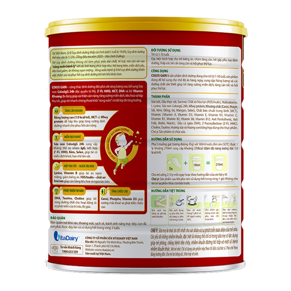 Sữa Colos Gain (Lon 800g)