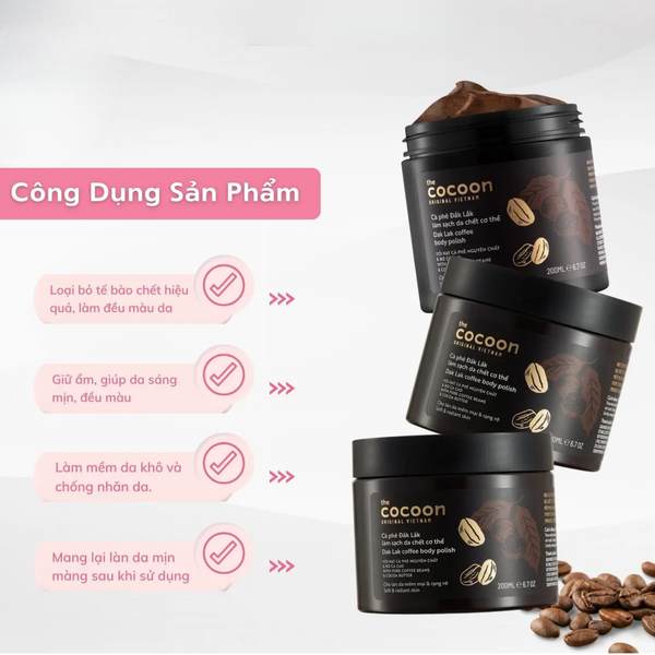 Tẩy tế bào chết Cafe dành cho cơ thể Cocoon