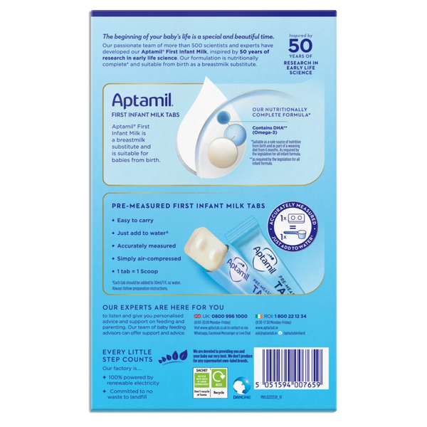 Sữa Aptamil thanh Pre Measured Tabs số 1