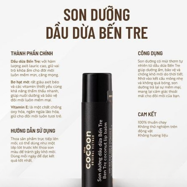 Son dưỡng dầu dừa Bến Tre Cocoon