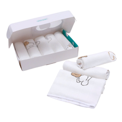 Khăn sữa sợi tre Minh Baby 2 lớp (30x30cm) (Set 5c)