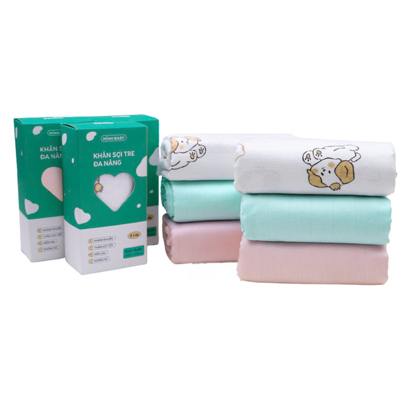 Khăn tắm đa năng Minh Baby 2 lớp (100x120cm)